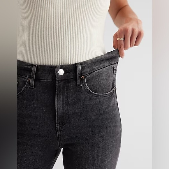 Express High Waisted Black Denim Jeans - Picture 6 of 7